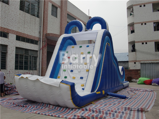Commercial Kids Outdoor Wave Inflatable Water Slides With Small Pool
