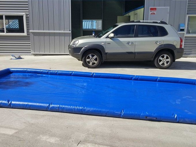 Flexible Blue Car Wash Mats Water Containment Printing Double Tripple