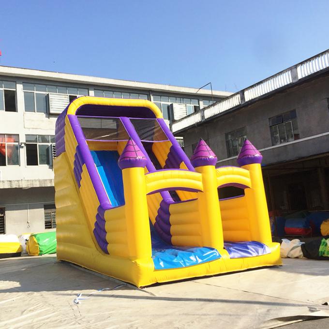 Yellow Small Castle Theme Kids Water Park Blow Up Inflatable Kids Slide