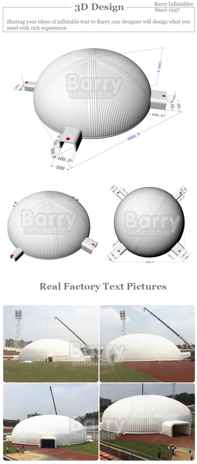 20*10*6m Customized White Inflatable Party Tent Silk Screen Printing 0