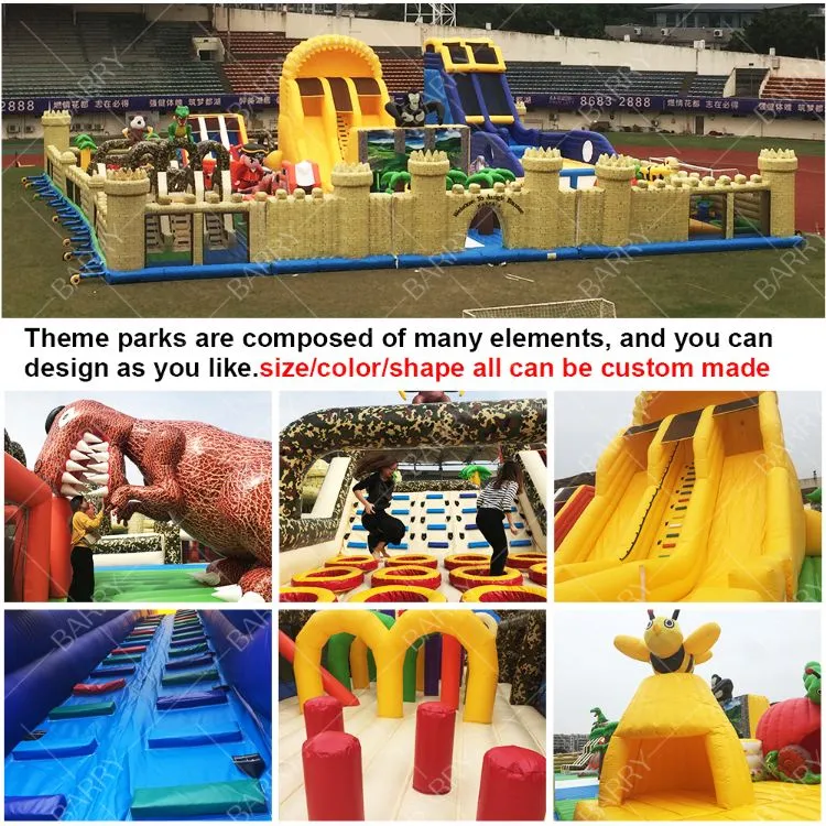 Custom World'S Biggest Kids Indoor Bounce House Theme Park Inflatable Playground 2