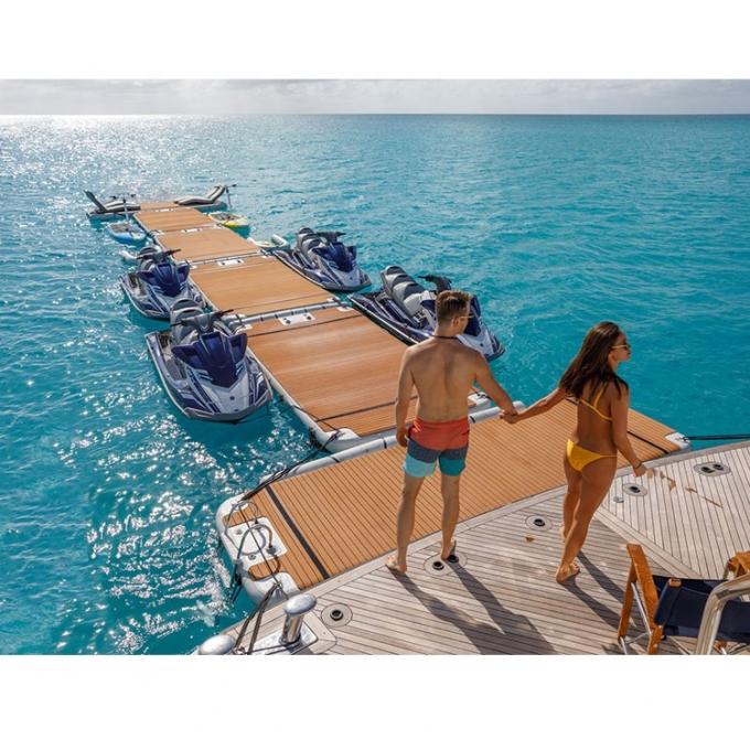 Water Lakes Ocean Leisure T Shape Inflatable Floating Yacht Dock Family Friends Party 3