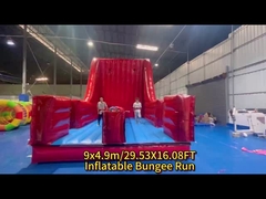 Party Inflatables Indoors And Outdoors Bounce Game Red Bungee Run Fun With This 2-Lane