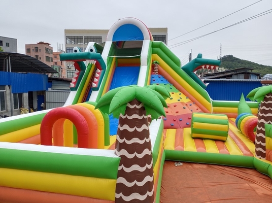 Commercial Inflatable Bouncy Castle Palm Trees Theme Playground Equipment For Amusement Park