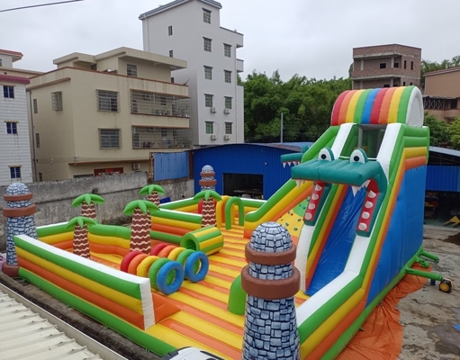 Commercial Inflatable Bouncy Castle Palm Trees Theme Playground Equipment For Amusement Park