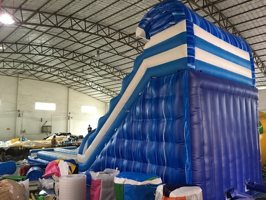 PVC Commercial Amusement Inflatable Water Slides With Pool