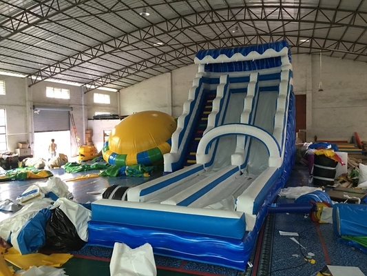 PVC Commercial Amusement Inflatable Water Slides With Pool