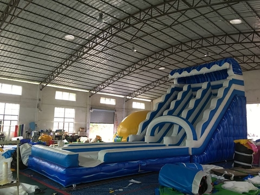 PVC Commercial Amusement Inflatable Water Slides With Pool