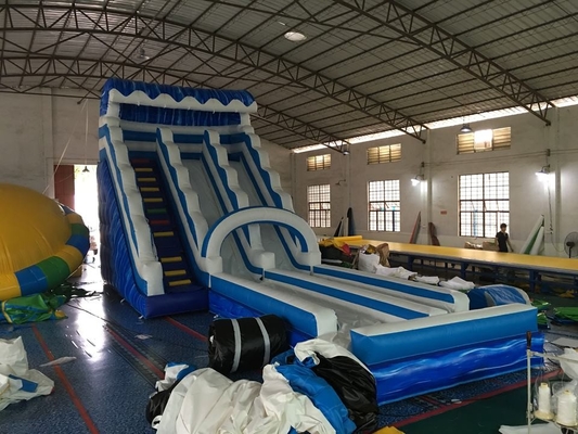 PVC Commercial Amusement Inflatable Water Slides With Pool