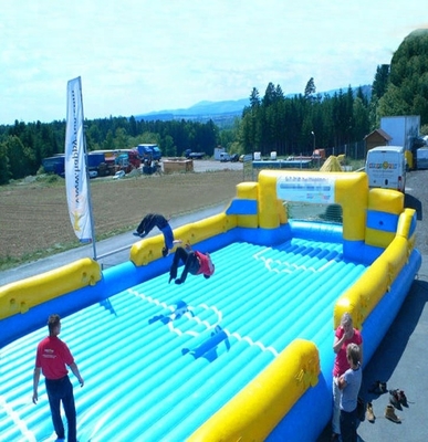 Custom Made plato Water Inflatable Soap Soccer Field 90cm Tube Width