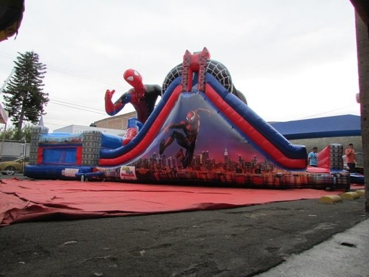 Spiderman Theme Inflatable Castle Combo Bounce House Jumping Bouncer Slide For Kids