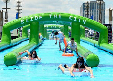 Customized Long Amazing Inflatable Water Slides For Kids Amucement