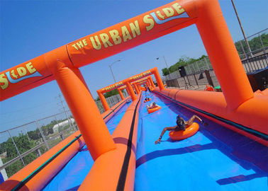 Orange Commercial Giant Inflatable Water Slide Fire Resistant Customized