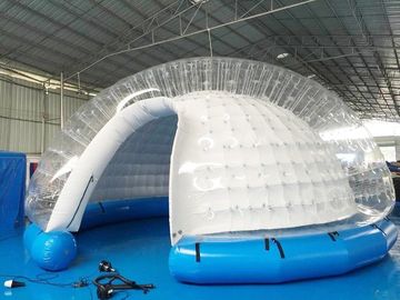 Semi Transparent Inflatable Bubble Tent / Inflatable Yard Tent White PVC Tarpaulin