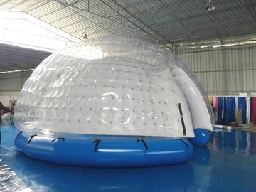 Semi Transparent Inflatable Bubble Tent / Inflatable Yard Tent White PVC Tarpaulin