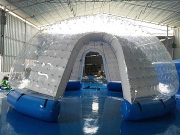 Semi Transparent Inflatable Bubble Tent / Inflatable Yard Tent White PVC Tarpaulin