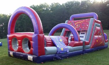 52 Feet Interactive Princess Kids Obstacle Course Inflatable Interesting