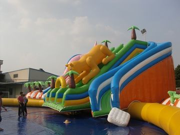 Outdoor Inflatable Water Park With Slide Giant Dinosaurs Amazing Water Park