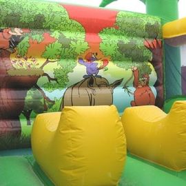 Chirdren Jump N Slide Jungle Bouncy Castle Super Heroes Durable 0.55mm PVC