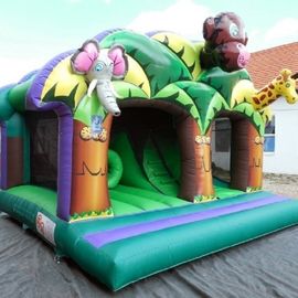 Fantastic 3D Artwork Children Inflatable Combo Funny Play And Slide Jungle Kingdom