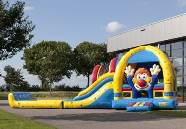 Commercial Clown Lovely Inflatable Combo With Slide And Pool
