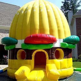 Yellow Inflatable Bouncer Pumpkin Safety With PVC Durable Materia