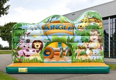 Safety Jungle World Commercial Inflatable Slide With Obstacle Course