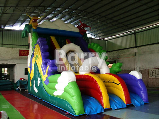 PVC Tarpaulin Rainbow Commercial Inflatable Water Slides For Kids