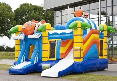Clown Water Slide Combo , Bounce House Slide Combo With Slide For Kids Party