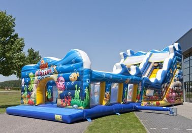 Blue Sea Customized Commercial Inflatable Slide With Waterproof PVC Material