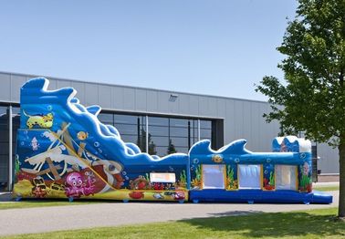 Blue Sea Customized Commercial Inflatable Slide With Waterproof PVC Material