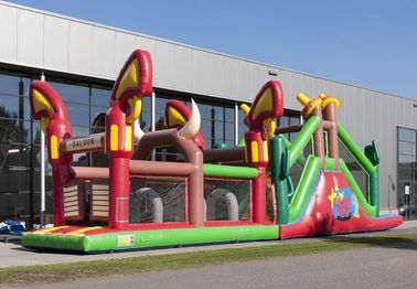 Customized Cow Boy Run Huge Inflatable Obstacle Course For Teenagers