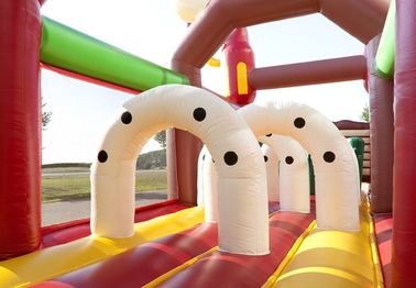 Customized Cow Boy Run Huge Inflatable Obstacle Course For Teenagers