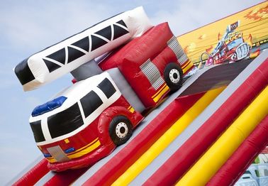 Double Lane Brandweer Commercial Inflatable Slide Waterproof Inflatable Castle Slide