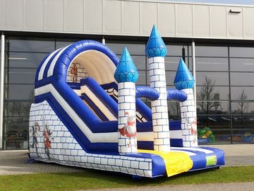 Small Single Lane Commercial Inflatable Slide With Castle Theme For Amusement Park