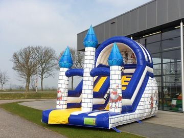 Small Single Lane Commercial Inflatable Slide With Castle Theme For Amusement Park