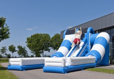 Blue / White Tunnel Commercial Inflatable Slide Safety Giant Inflatable Slide Rental