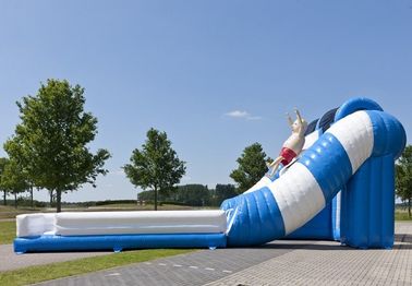 Blue / White Tunnel Commercial Inflatable Slide Safety Giant Inflatable Slide Rental