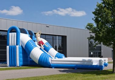 Blue / White Tunnel Commercial Inflatable Slide Safety Giant Inflatable Slide Rental