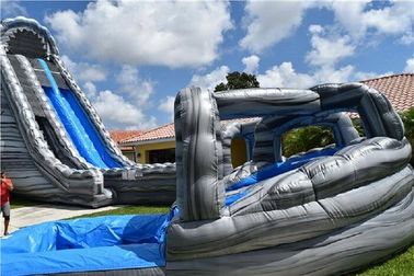 Customized Garden Dual Lane Inflatable Water Slides Pool For Fun