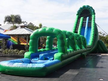 36 Feet Tall Hulk Inflatable Water Slides Green Long Crazy Wet Slide With Pool