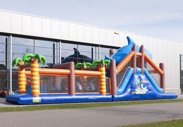Waterproof Adventure Run Inflatable Obstcale Course 17.5*3.8*5m