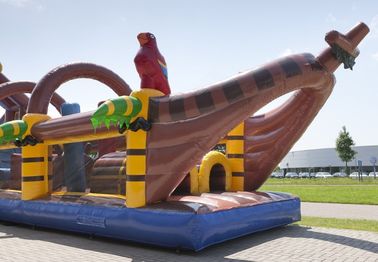 Customized Pirate Ship Obstacle Course Bounce House Long Tunnel Obstacle Course