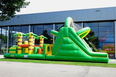 Plato PVC Green Rent Inflatable Obstacle Course Backyard Inflatable Outdoor Play Equipment