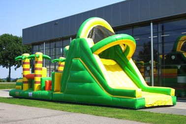 Plato PVC Green Rent Inflatable Obstacle Course Backyard Inflatable Outdoor Play Equipment