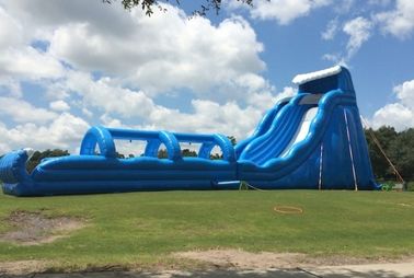 Giant Adults Blue Long Double Inflatable Slip And Slide With Pool