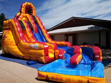 Cool Largest Blow Up Water Slides Dash N Splash Fire Inflatable Qater Slide