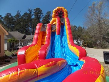 Cool Largest Blow Up Water Slides Dash N Splash Fire Inflatable Qater Slide