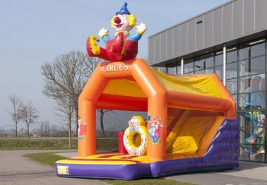 2 In 1 Inflatable Combo Bouncers Yellow Clown Childrens Bouncy Castle With Slide