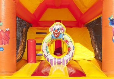 2 In 1 Inflatable Combo Bouncers Yellow Clown Childrens Bouncy Castle With Slide